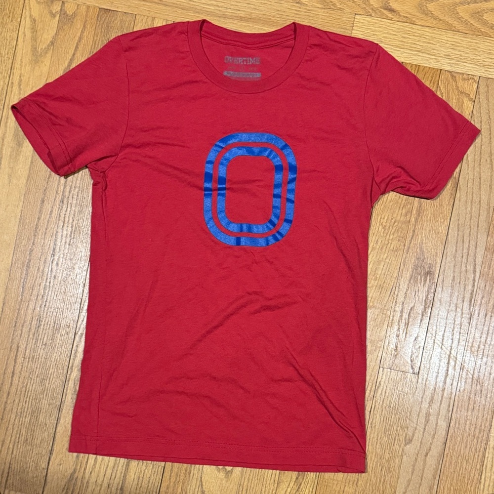 Men’s Small Overtime Red & blue Graphic basketball T-Shirt
